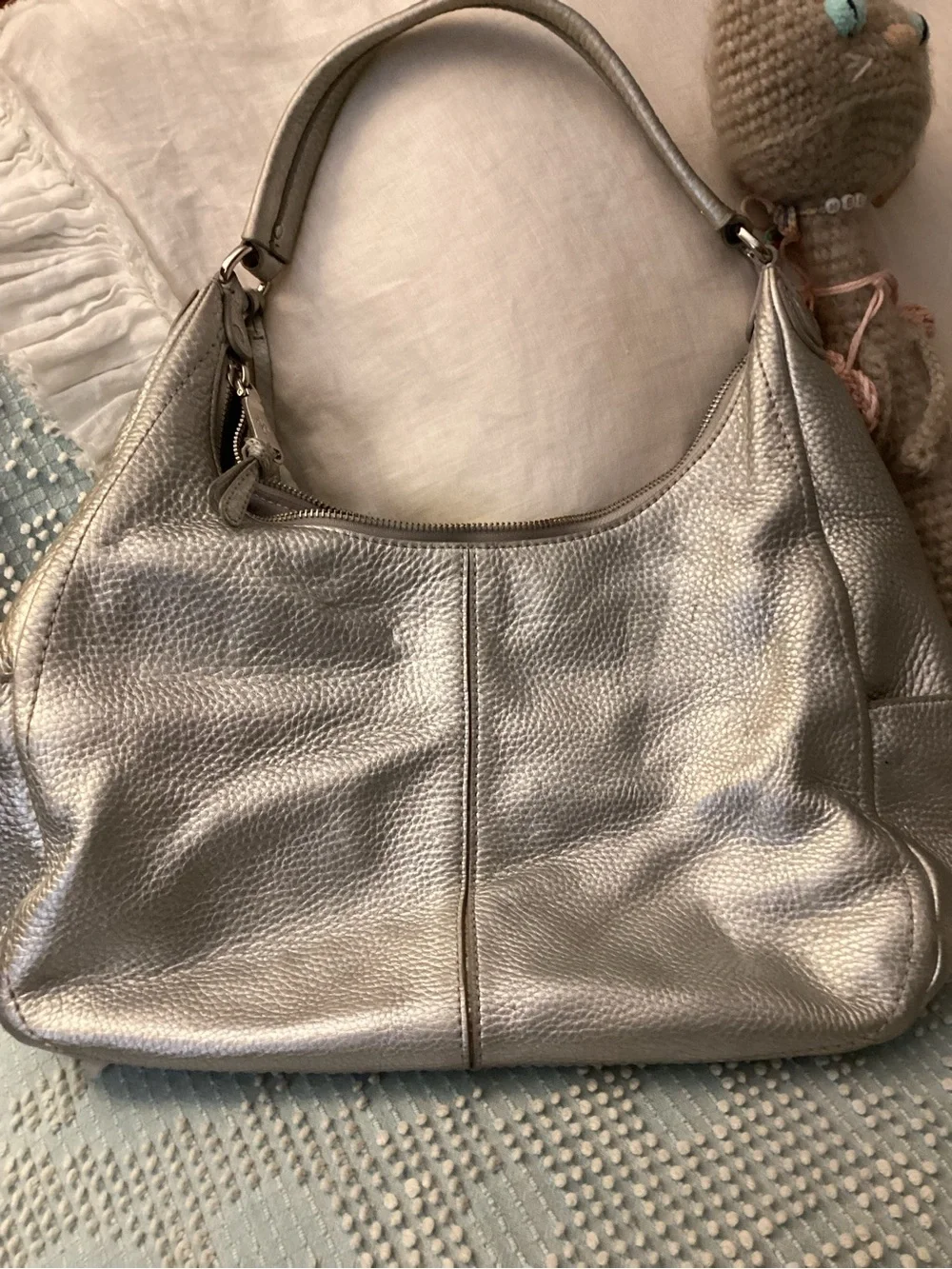 Cole Haan Silver Leather Tote
